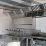 Interior of a chassis cab fish and chip van
