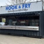 Catering shipping container conversion for fish and chips