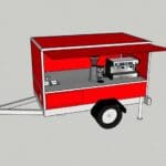 Compact catering trailer with coffee machine