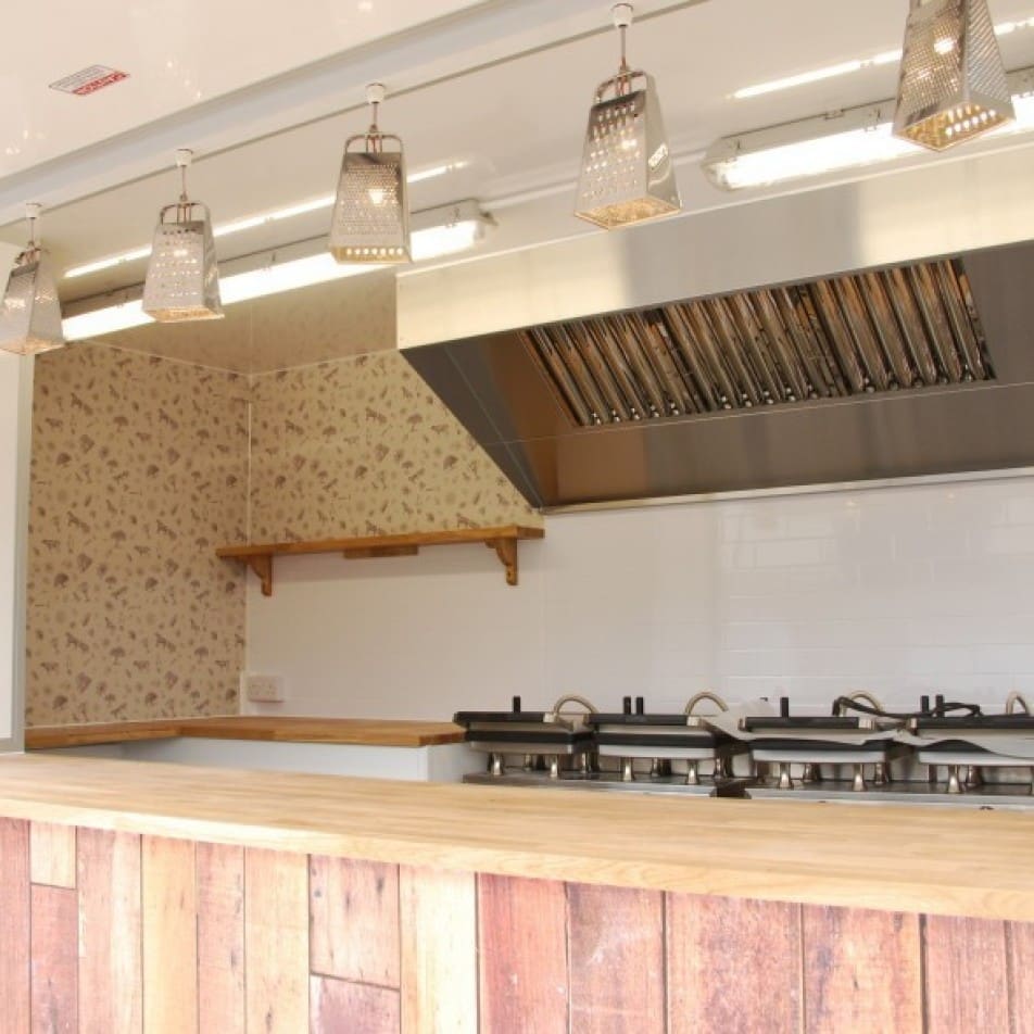 Wykes Farm catering trailer interior