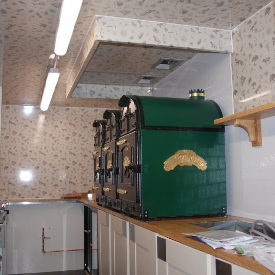 Wykes Farm catering trailer interior with potato ovens